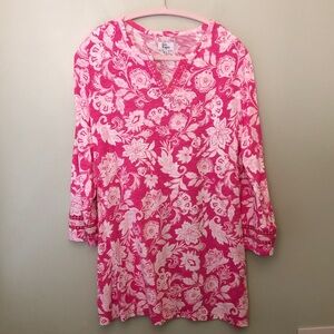 Kim Rogers Pink and White Floral Tunic